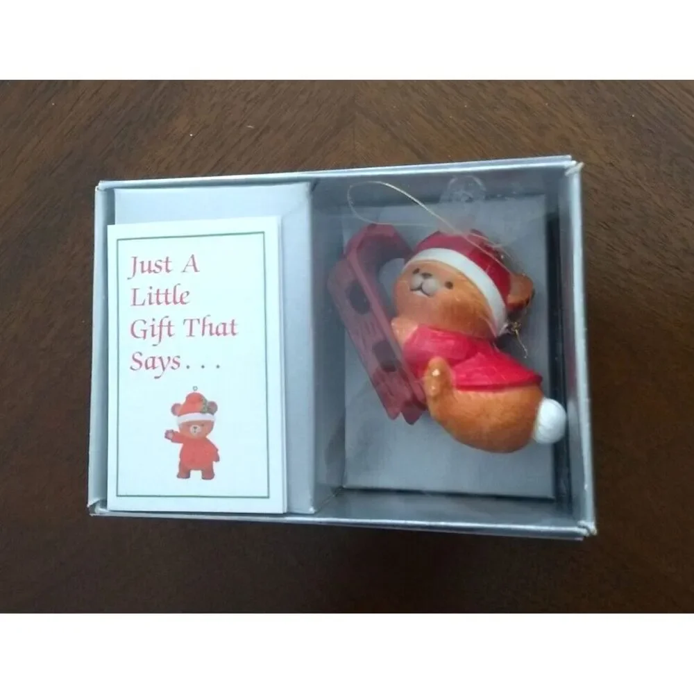 Bradford Novelty TEDDY BEAR Christmas‎ Ornaments 1984 Set of 3 in Box Hong Kong